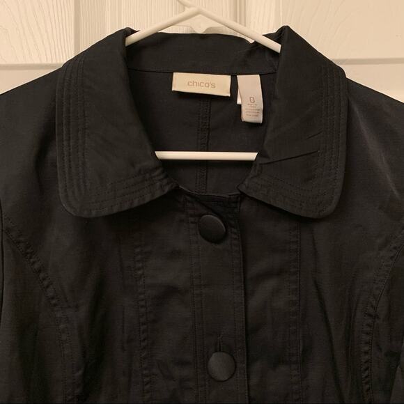 Chico’s black shiny blazer - Picture 2 of 7